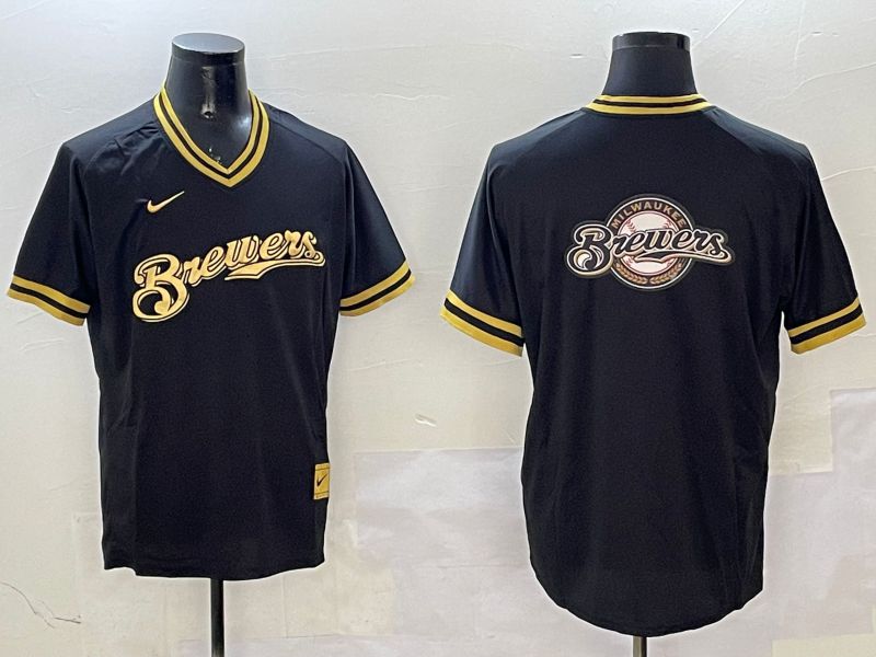 Men Milwaukee Brewers Blank Black Gold Game 2025 Nike MLB Jersey style 2->milwaukee brewers->MLB Jersey